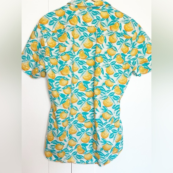 Bonobos Riviera Short Sleeve button down medium Slim Fit Fruit Tropical Orange - Picture 3 of 7